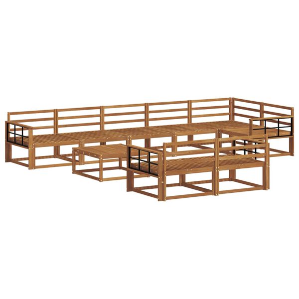 vidaXL &Uacute;ti s&oacute;fasett 9 pcs N&aacute;tt&uacute;rulegur Hrein akas&iacute;utr&eacute;