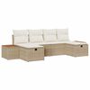 vidaXL Gar&eth;s&oacute;fa sett me&eth; p&uacute;&eth;i 6 pcs Drapplita&eth;ur Poly rattan