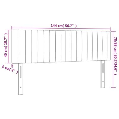 vidaXL Höfðagaflar 2 stk. 72x5x78/88 cm Dökkgrátt Efni