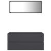 804901 vidaXL 2 Piece Bathroom Furniture Set Grey Chipboard