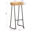 244010 vidaXL Bar Stools 2 pcs Solid Mango Wood