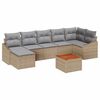 vidaXL Gar&eth;s&oacute;fa sett me&eth; geymslu 8 pcs Beige og lj&oacute;sgr&aacute;r p&oacute;l&yacute;rattan