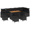 vidaXL Gar&eth;s&oacute;fa sett me&eth; p&uacute;&eth;i me&eth; geymslu 10 pcs Svartur