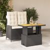 vidaXL 2 stykki gar&eth;bor&eth;stofusett me&eth; p&uacute;&eth;um Black Poly Rattan
