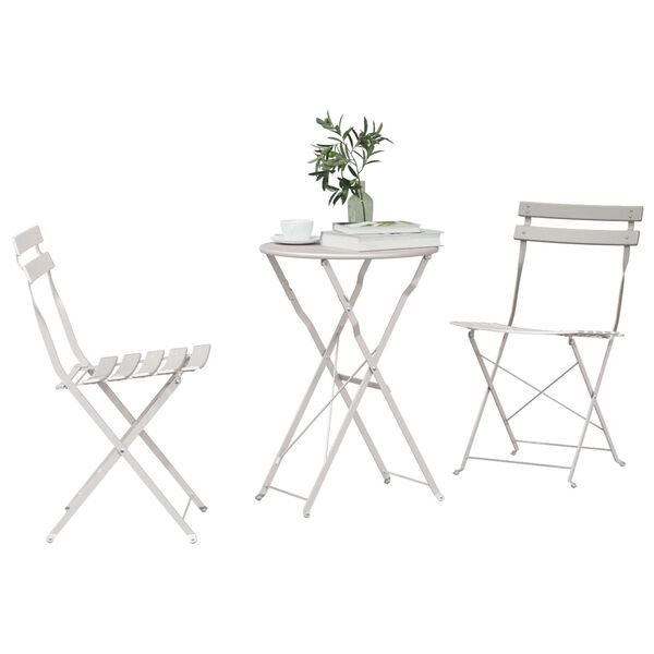 vidaXL Folding bistro sett 3 pcs Drapplitaður Stál