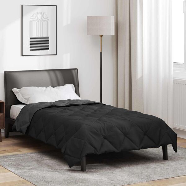 vidaXL Sumars&aelig;ng Svartur og Anthracite 200 x 155 cm M&iacute;kr&oacute;f&iacute;ber