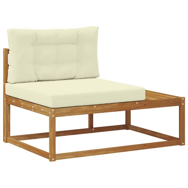 vidaXL &Uacute;ti s&oacute;fasett me&eth; p&uacute;&eth;i 2 Stykki N&aacute;tt&uacute;rulegt og Krem