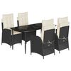vidaXL 5 Hluta Gar&eth;bor&eth;stofusett me&eth; Sessum Svart P&oacute;l&yacute;rattan