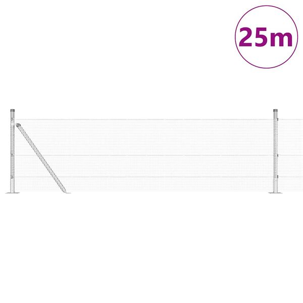vidaXL Gir&eth;ingarp&oacute;stur Gr&aacute;r 25 x 0,4 m (12 x 12 mm mesh) St&aacute;l og PVC