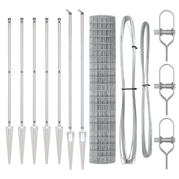 vidaXL Gir&eth;ing me&eth; p&oacute;st Silfur 1,5 x 10 m St&aacute;l