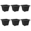 vidaXL Fermetra bl&oacute;mapottr 6 pcs Svartur 43 x 43 x 33,5 cm Plast