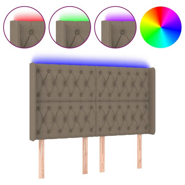 vidaXL LED H&ouml;f&eth;agafl 163x16x118/128 cm M&oacute;gr&aacute;tt Efni