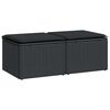 vidaXL 2 stykki gar&eth;s&oacute;fasett me&eth; p&uacute;&eth;um Black Poly Rattan Acacia