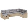 vidaXL Gar&eth;s&oacute;fa sett me&eth; p&uacute;&eth;i 8 pcs Drapplita&eth;ur Poly rattan