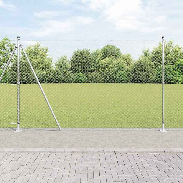 vidaXL Gir&eth;ingarp&oacute;stur Silfur 50 x 1,4 m (25 mm net) St&aacute;l