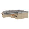 vidaXL 11 Hluta Gar&eth;s&oacute;fasett me&eth; Sessum Drapplitu&eth; Blanda P&oacute;l&yacute;rattan