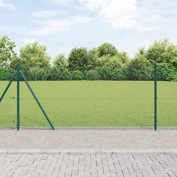 vidaXL Gir&eth;ingarp&oacute;stur Gr&aelig;nn 50 x 0,8 m (16 x 16 mm garn) St&aacute;l og PVC