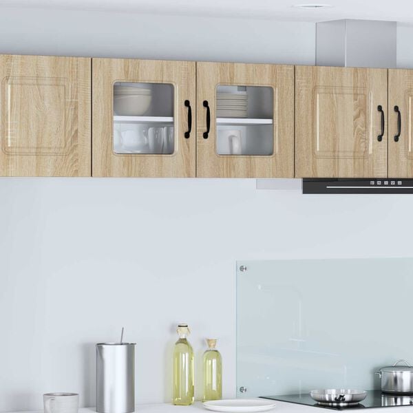 vidaXL Eldh&uacute;s sk&aacute;pur Kalmar Sonoma Eik 80 x 31 x 40 cm Samsettur vi&eth;ur