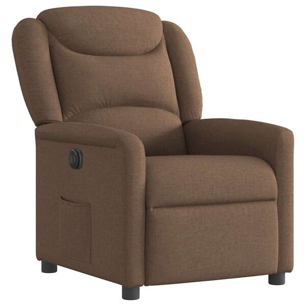vidaXL Electric Recliner st&oacute;ll Br&uacute;nt efni