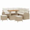 vidaXL Gar&eth;s&oacute;fa sett me&eth; p&uacute;&eth;i me&eth; geymslu 8 pcs Beige og krem