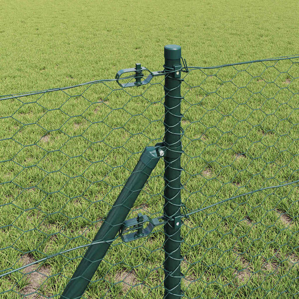 vidaXL Gir&eth;ingarp&oacute;stur Gr&aelig;nn 10 x 0,6 m (36 mm m&ouml;skvi) St&aacute;l og PVC