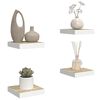 vidaXL Vegghengdar Hillur 4 stk. Eikarlitur & Hv&iacute;tur 23x23,5x3,8cm MDF