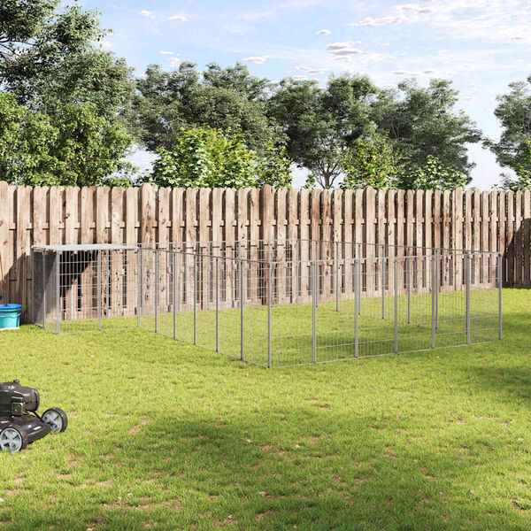 vidaXL Hundabyrgi Silver 15,73 m&sup2; St&aacute;l