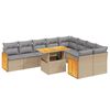 vidaXL 10 Hluta Gar&eth;s&oacute;fasett me&eth; Sessum Drappa&eth; P&oacute;l&yacute;rattan