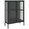 vidaXL Skenkur Svartur 75x35x105 cm Gler og St&aacute;l