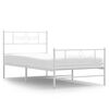 vidaXL R&uacute;mgrind &uacute;r M&aacute;lmi me&eth; H&ouml;fu&eth;gafli & F&oacute;tagafli Hv&iacute;t 100x200 cm