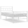 vidaXL R&uacute;mgrind &uacute;r M&aacute;lmi me&eth; H&ouml;fu&eth;gafli & F&oacute;tagafli Hv&iacute;t 100x190 cm