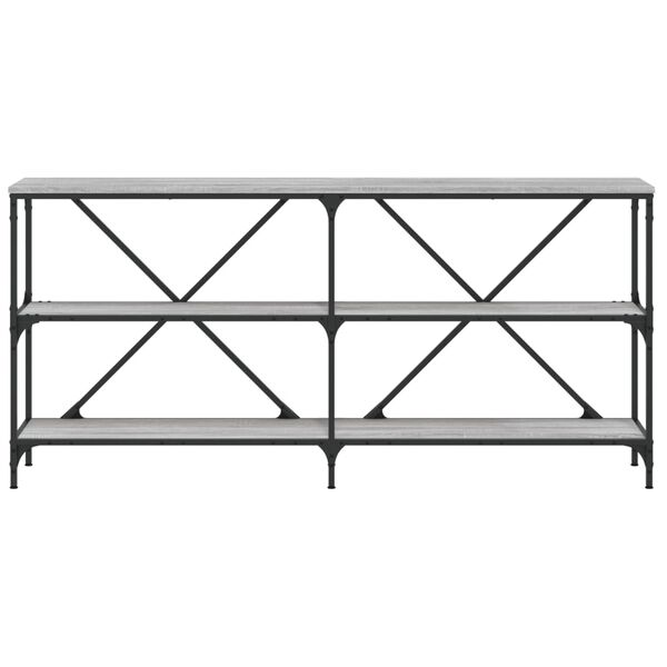 vidaXL Veggborð Grátt Sonoma 160x30x75 cm Samsettur Viður og Járn