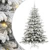 vidaXL Gervi hengdu j&oacute;latr&eacute; Me&eth; LED r&aelig;ma lj&oacute;sum Hv&iacute;tt 180 cm PE og PVC