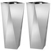 vidaXL Pl&ouml;ntuker 2 pcs Silfur 30 x 30 x 75 cm Galvaniserad st&aacute;l