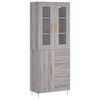 vidaXL H&aacute;r Sk&aacute;pur Gr&aacute;r Sonoma 69,5x34x180 cm Samsettur Vi&eth;ur