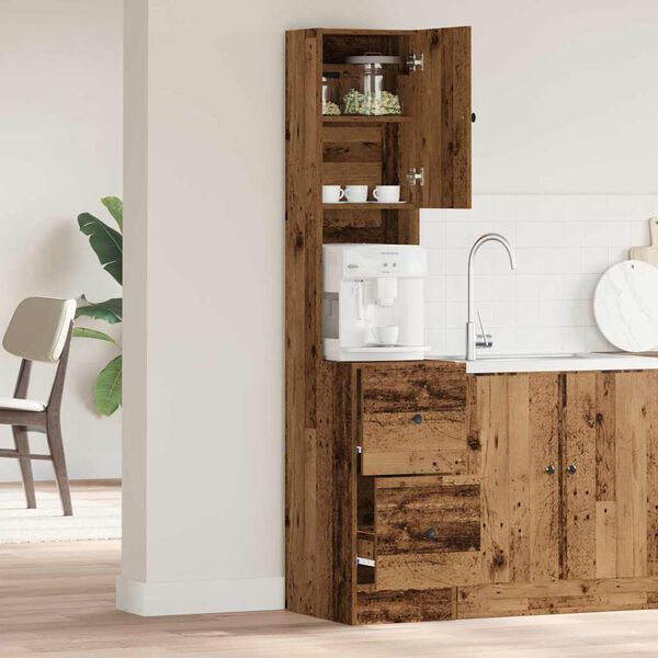 vidaXL Eldh&uacute;s hli&eth;arbor&eth; me&eth; sk&uacute;ffu Gamalt timbur 32 x 50 x 180 cm