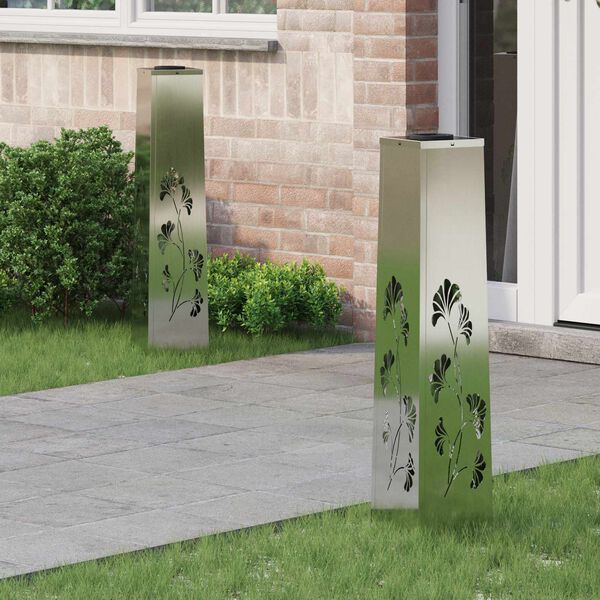 vidaXL S&oacute;lar LED st&iacute;gslj&oacute;s 2 pcs Galvaniseru&eth; Galvaniseru&eth;