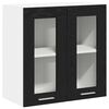 vidaXL Vegghengdur sk&aacute;pur Svartur Eik 60 x 31 x 60 cm Samsettur vi&eth;ur