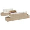 vidaXL Gar&eth;s&oacute;fa sett me&eth; geymslu 8 pcs Drapplita&eth;ur Poly rattan