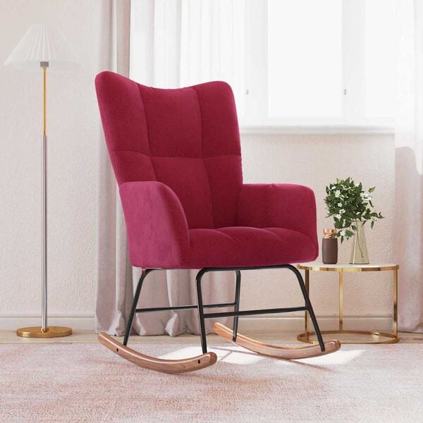 vidaXL Ruggust&oacute;ll V&iacute;nrautt Flauel