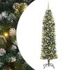 vidaXL Gervi mj&oacute; j&oacute;latr&eacute; me&eth; 300 LED me&eth; standi Gr&aelig;nn og hv&iacute;tur 210 cm