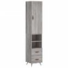 vidaXL H&aacute;r Sk&aacute;pur Gr&aacute;r Sonoma 34,5x34x180 cm Samsettur Vi&eth;ur