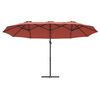 vidaXL Garða fleygparasol terracotta 372 x 198 x 243 cm Duftlitað stál