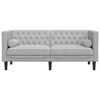 vidaXL Chesterfield sófi Annað Ljósgrátt 174 x 74.5 x 70.5 cm Flauel