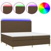 vidaXL H&oacute;lfa&eth; Springr&uacute;m me&eth; D&yacute;nu&LED D&ouml;kkbr&uacute;nn 200x200cm Tauefni