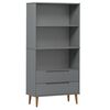 vidaXL B&oacute;kask&aacute;pur MOLDE Gr&aacute;r 85x35x170,5 cm Gegnheil Fura