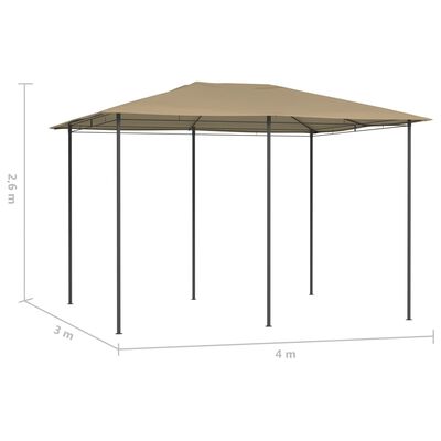 vidaXL Garðtjald 3x4x2,6 m Mógrátt 160 g/m²