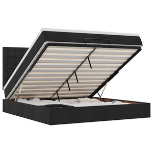 vidaXL Ottoman r&uacute;m me&eth; d&yacute;nu Svart 160x200cm Efni