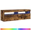 vidaXL Sj&oacute;nvarpssk&aacute;pur me&eth; LED Lj&oacute;sum Reykt&oacute;na Eikarlitur 120x35x40 cm