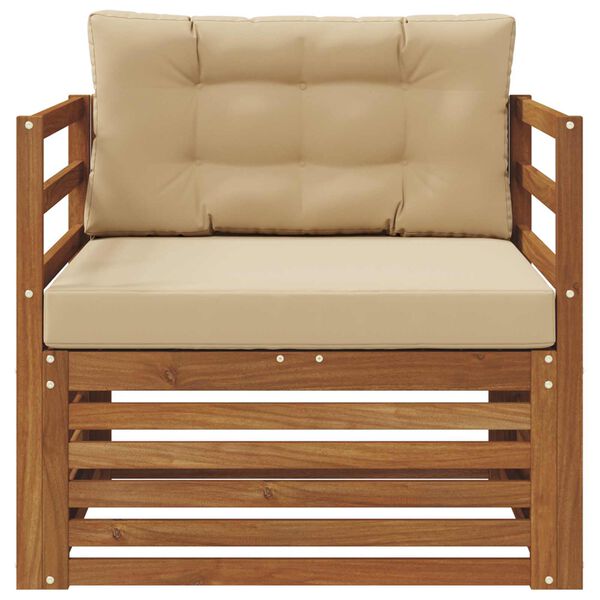 vidaXL &Uacute;ti s&oacute;fasett Solid Akas&iacute;uskei&eth; og P&oacute;lyester N&aacute;tt&uacute;rulegur